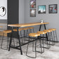 Light Brown Modern Style Bar Table in Solid Wood and Iron Cafe Bar Table, Only Table Clearhalo 'Bar Furniture' 'Bar Tables' 'bar_tables' 'furn' 'furn_bar_tables' 'Furniture' 'furniture_bar_tables' 'Kitchen & Dining Furniture' 4430907