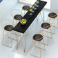 Gold Glam Style Bar Table in Iron Top and Faux Marble Milk Tea Shop Bar Table, Only Table Black Without Chairs Clearhalo 'Bar Furniture' 'Bar Tables' 'bar_tables' 'furn' 'furn_bar_tables' 'Furniture' 'furniture_bar_tables' 'Kitchen & Dining Furniture' 4430929