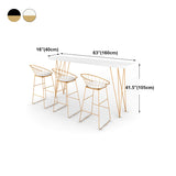 Gold Glam Style Bar Table in Iron Top and Faux Marble Milk Tea Shop Bar Table, Only Table Clearhalo 'Bar Furniture' 'Bar Tables' 'bar_tables' 'furn' 'furn_bar_tables' 'Furniture' 'furniture_bar_tables' 'Kitchen & Dining Furniture' 4430937