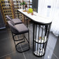White Glam Style Bar Table in Faux Marble and Iron Top Bar Table Living Room Bar Table 55.1"L x 15.7"W x 41.3"H Without Chairs Clearhalo 'Bar Furniture' 'Bar Tables' 'bar_tables' 'furn' 'furn_bar_tables' 'Furniture' 'furniture_bar_tables' 'Kitchen & Dining Furniture' 4430960
