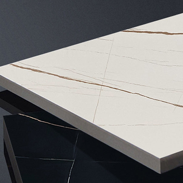 White Glam Style Bar Table in Faux Marble and Iron Top Bar Table Living Room Bar Table Clearhalo 'Bar Furniture' 'Bar Tables' 'bar_tables' 'furn' 'furn_bar_tables' 'Furniture' 'furniture_bar_tables' 'Kitchen & Dining Furniture' 4430963