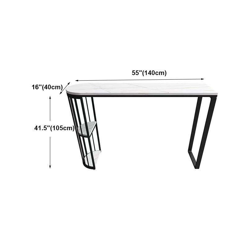 White Glam Style Bar Table in Faux Marble and Iron Top Bar Table Living Room Bar Table Clearhalo 'Bar Furniture' 'Bar Tables' 'bar_tables' 'furn' 'furn_bar_tables' 'Furniture' 'furniture_bar_tables' 'Kitchen & Dining Furniture' 4430970