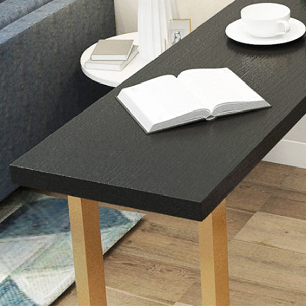 Black Glam Style Bar Table Rectangular Metal Bar Table with Gold Base Clearhalo 'Bar Furniture' 'Bar Tables' 'bar_tables' 'furn' 'furn_bar_tables' 'Furniture' 'furniture_bar_tables' 'Kitchen & Dining Furniture' 4430976