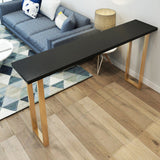 Black Glam Style Bar Table Rectangular Metal Bar Table with Gold Base Clearhalo 'Bar Furniture' 'Bar Tables' 'bar_tables' 'furn' 'furn_bar_tables' 'Furniture' 'furniture_bar_tables' 'Kitchen & Dining Furniture' 4430977