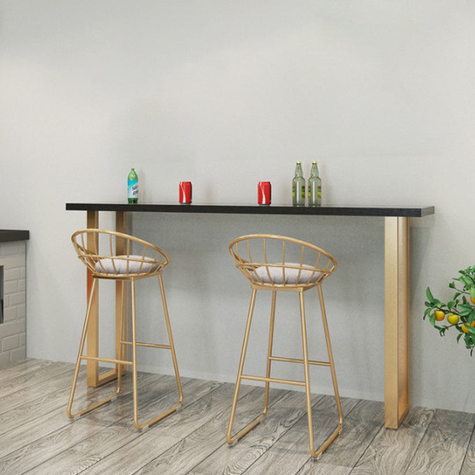 Black Glam Style Bar Table Rectangular Metal Bar Table with Gold Base Clearhalo 'Bar Furniture' 'Bar Tables' 'bar_tables' 'furn' 'furn_bar_tables' 'Furniture' 'furniture_bar_tables' 'Kitchen & Dining Furniture' 4430978