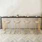 Black Glam Style Bar Table Rectangular Metal Bar Table with Gold Base Clearhalo 'Bar Furniture' 'Bar Tables' 'bar_tables' 'furn' 'furn_bar_tables' 'Furniture' 'furniture_bar_tables' 'Kitchen & Dining Furniture' 4430980