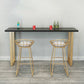 Black Glam Style Bar Table Rectangular Metal Bar Table with Gold Base Clearhalo 'Bar Furniture' 'Bar Tables' 'bar_tables' 'furn' 'furn_bar_tables' 'Furniture' 'furniture_bar_tables' 'Kitchen & Dining Furniture' 4430983