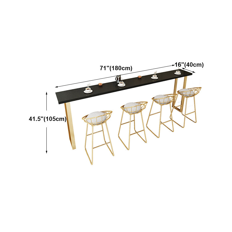 Black Glam Style Bar Table Rectangular Metal Bar Table with Gold Base Clearhalo 'Bar Furniture' 'Bar Tables' 'bar_tables' 'furn' 'furn_bar_tables' 'Furniture' 'furniture_bar_tables' 'Kitchen & Dining Furniture' 4430988