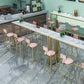 White Glam Style Bar Table in Faux Marble and Metal Living Room Simple Bar Table 78.7"L x 15.7"W x 41.3"H Without Chairs Clearhalo 'Bar Furniture' 'Bar Tables' 'bar_tables' 'furn' 'furn_bar_tables' 'Furniture' 'furniture_bar_tables' 'Kitchen & Dining Furniture' 4430990