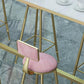 White Glam Style Bar Table in Faux Marble and Metal Living Room Simple Bar Table Clearhalo 'Bar Furniture' 'Bar Tables' 'bar_tables' 'furn' 'furn_bar_tables' 'Furniture' 'furniture_bar_tables' 'Kitchen & Dining Furniture' 4430994