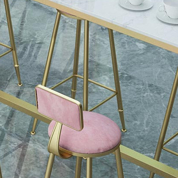 White Glam Style Bar Table in Faux Marble and Metal Living Room Simple Bar Table Clearhalo 'Bar Furniture' 'Bar Tables' 'bar_tables' 'furn' 'furn_bar_tables' 'Furniture' 'furniture_bar_tables' 'Kitchen & Dining Furniture' 4430994