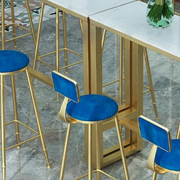 White Glam Style Bar Table in Faux Marble and Metal Living Room Simple Bar Table Clearhalo 'Bar Furniture' 'Bar Tables' 'bar_tables' 'furn' 'furn_bar_tables' 'Furniture' 'furniture_bar_tables' 'Kitchen & Dining Furniture' 4430995