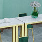 White Glam Style Bar Table in Faux Marble and Metal Living Room Simple Bar Table Clearhalo 'Bar Furniture' 'Bar Tables' 'bar_tables' 'furn' 'furn_bar_tables' 'Furniture' 'furniture_bar_tables' 'Kitchen & Dining Furniture' 4430996