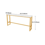 White Glam Style Bar Table in Faux Marble and Metal Living Room Simple Bar Table Clearhalo 'Bar Furniture' 'Bar Tables' 'bar_tables' 'furn' 'furn_bar_tables' 'Furniture' 'furniture_bar_tables' 'Kitchen & Dining Furniture' 4431001