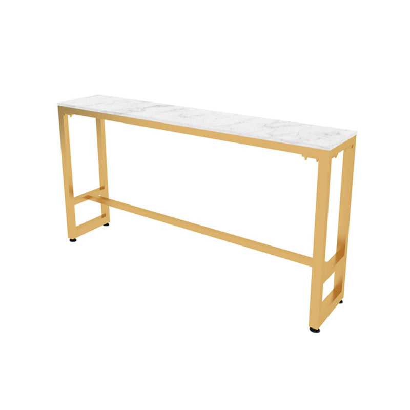 White Glam Style Bar Table in Faux Marble and Metal Milk Tea Shop Bar Table Without Chairs Clearhalo 'Bar Furniture' 'Bar Tables' 'bar_tables' 'furn' 'furn_bar_tables' 'Furniture' 'furniture_bar_tables' 'Kitchen & Dining Furniture' 4431012