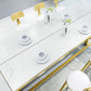 White Glam Style Bar Table in Faux Marble and Metal Milk Tea Shop Bar Table Clearhalo 'Bar Furniture' 'Bar Tables' 'bar_tables' 'furn' 'furn_bar_tables' 'Furniture' 'furniture_bar_tables' 'Kitchen & Dining Furniture' 4431015