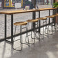 Modern Brown Wood Pub Table with Rectangle Table Top Black Trestle Table, Only Table 102.4"L x 15.7"W x 41.3"H Without Chairs Clearhalo 'Bar Furniture' 'Bar Tables' 'bar_tables' 'furn' 'furn_bar_tables' 'Furniture' 'furniture_bar_tables' 'Kitchen & Dining Furniture' 4431028
