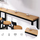 Modern Brown Wood Bar Table with Rectangle Table Top Black Trestle Table - 42" H Clearhalo 'Bar Furniture' 'Bar Tables' 'bar_tables' 'furn' 'furn_bar_tables' 'Furniture' 'furniture_bar_tables' 'Kitchen & Dining Furniture' 4431050