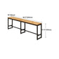 Modern Brown Wood Bar Table with Rectangle Table Top Black Trestle Table - 42" H Clearhalo 'Bar Furniture' 'Bar Tables' 'bar_tables' 'furn' 'furn_bar_tables' 'Furniture' 'furniture_bar_tables' 'Kitchen & Dining Furniture' 4431058