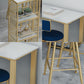 White Glam Style Bar Table in Faux Marble Living Room Bar Table Clearhalo 'Bar Furniture' 'Bar Tables' 'bar_tables' 'furn' 'furn_bar_tables' 'Furniture' 'furniture_bar_tables' 'Kitchen & Dining Furniture' 4431067