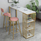 White Glam Style Bar Table in Faux Marble Living Room Bar Table Clearhalo 'Bar Furniture' 'Bar Tables' 'bar_tables' 'furn' 'furn_bar_tables' 'Furniture' 'furniture_bar_tables' 'Kitchen & Dining Furniture' 4431069