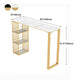 White Glam Style Bar Table in Faux Marble Living Room Bar Table Clearhalo 'Bar Furniture' 'Bar Tables' 'bar_tables' 'furn' 'furn_bar_tables' 'Furniture' 'furniture_bar_tables' 'Kitchen & Dining Furniture' 4431073