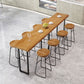Modern Brown Wood Pub Table Rectangle Table Top Black Sled Table 42'' H Dark Wood Without Chairs Clearhalo 'Bar Furniture' 'Bar Tables' 'bar_tables' 'furn' 'furn_bar_tables' 'Furniture' 'furniture_bar_tables' 'Kitchen & Dining Furniture' 4431078