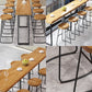 Modern Brown Wood Pub Table Rectangle Table Top Black Sled Table 42'' H Clearhalo 'Bar Furniture' 'Bar Tables' 'bar_tables' 'furn' 'furn_bar_tables' 'Furniture' 'furniture_bar_tables' 'Kitchen & Dining Furniture' 4431081