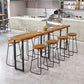 Modern Brown Wood Pub Table Rectangle Table Top Black Sled Table 42'' H Clearhalo 'Bar Furniture' 'Bar Tables' 'bar_tables' 'furn' 'furn_bar_tables' 'Furniture' 'furniture_bar_tables' 'Kitchen & Dining Furniture' 4431082