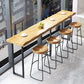 Modern Brown Wood Pub Table Rectangle Table Top Black Sled Table 42'' H Clearhalo 'Bar Furniture' 'Bar Tables' 'bar_tables' 'furn' 'furn_bar_tables' 'Furniture' 'furniture_bar_tables' 'Kitchen & Dining Furniture' 4431085