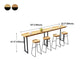Modern Brown Wood Pub Table Rectangle Table Top Black Sled Table 42'' H Clearhalo 'Bar Furniture' 'Bar Tables' 'bar_tables' 'furn' 'furn_bar_tables' 'Furniture' 'furniture_bar_tables' 'Kitchen & Dining Furniture' 4431096