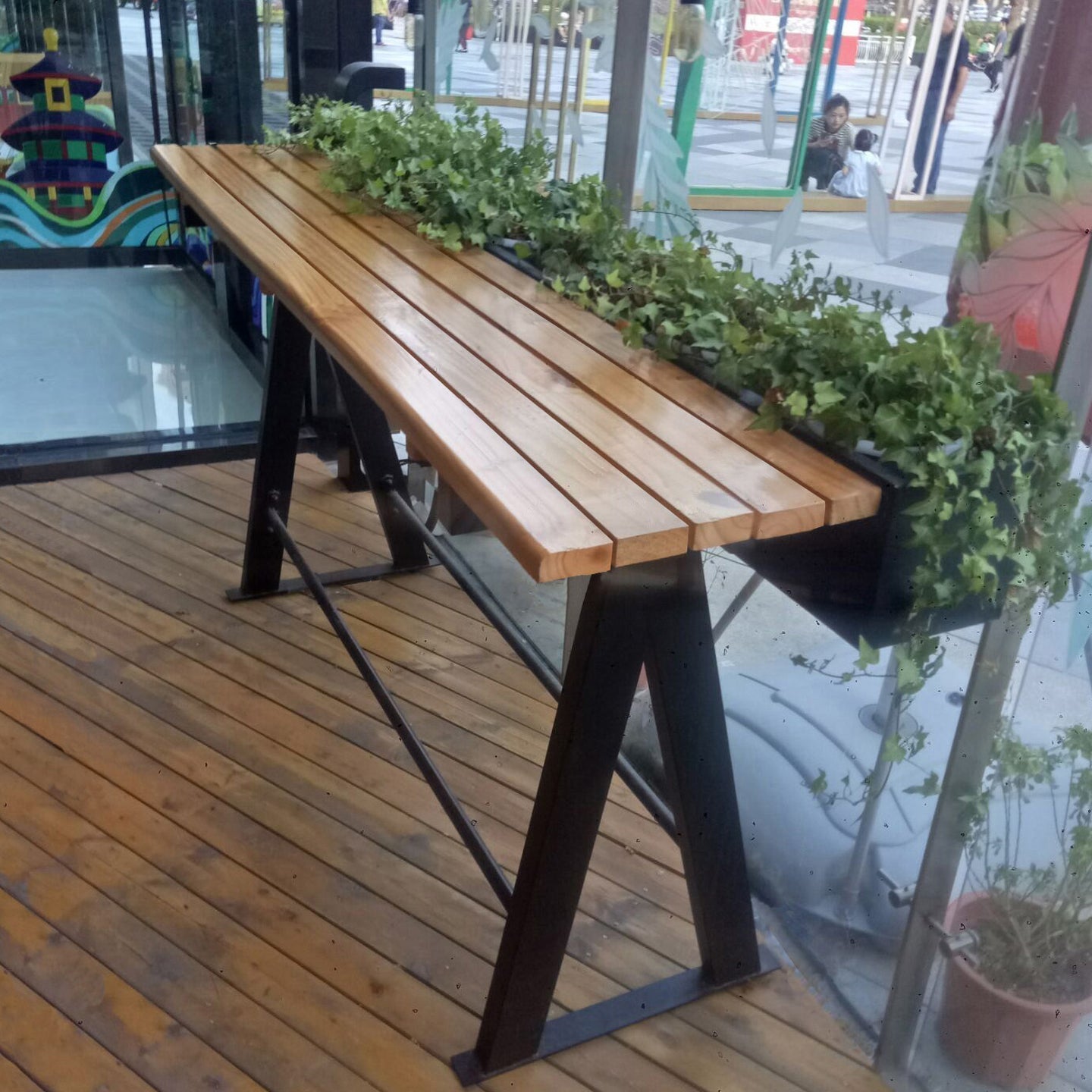 Modern Wood Bar Table with Rectangle Table Top Trestle Table with 42-inch Height Clearhalo 'Bar Furniture' 'Bar Tables' 'bar_tables' 'furn' 'furn_bar_tables' 'Furniture' 'furniture_bar_tables' 'Kitchen & Dining Furniture' 4431106