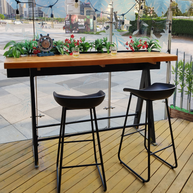 Modern Wood Bar Table with Rectangle Table Top Trestle Table with 42-inch Height Clearhalo 'Bar Furniture' 'Bar Tables' 'bar_tables' 'furn' 'furn_bar_tables' 'Furniture' 'furniture_bar_tables' 'Kitchen & Dining Furniture' 4431111