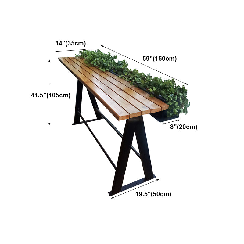 Modern Wood Bar Table with Rectangle Table Top Trestle Table with 42-inch Height Clearhalo 'Bar Furniture' 'Bar Tables' 'bar_tables' 'furn' 'furn_bar_tables' 'Furniture' 'furniture_bar_tables' 'Kitchen & Dining Furniture' 4431115