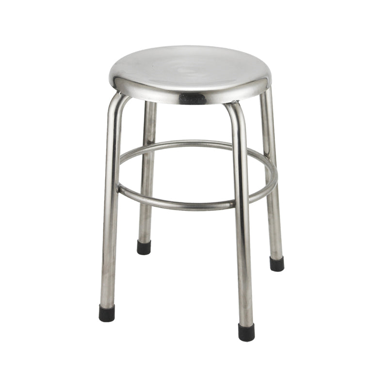 Industrial Style Stainless Steel Bar-stool Round Seat Counter Stool for Kitchen 1 Piece Clearhalo 'Bar Furniture' 'Bar Stools' 'bar_stools' 'furn' 'furn_bar_stools' 'furniture_bar_stools' 'Kitchen & Dining Furniture' 'kitchen&dining_furn' 'kitchen' 'kitchen_furn' Furniture' 4431122