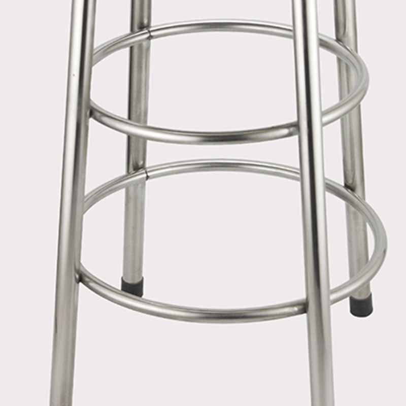 Industrial Style Stainless Steel Bar-stool Round Seat Counter Stool for Kitchen Clearhalo 'Bar Furniture' 'Bar Stools' 'bar_stools' 'furn' 'furn_bar_stools' 'furniture_bar_stools' 'Kitchen & Dining Furniture' 'kitchen&dining_furn' 'kitchen' 'kitchen_furn' Furniture' 4431125