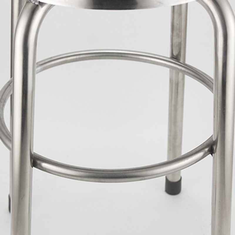 Industrial Style Stainless Steel Bar-stool Round Seat Counter Stool for Kitchen Clearhalo 'Bar Furniture' 'Bar Stools' 'bar_stools' 'furn' 'furn_bar_stools' 'furniture_bar_stools' 'Kitchen & Dining Furniture' 'kitchen&dining_furn' 'kitchen' 'kitchen_furn' Furniture' 4431131