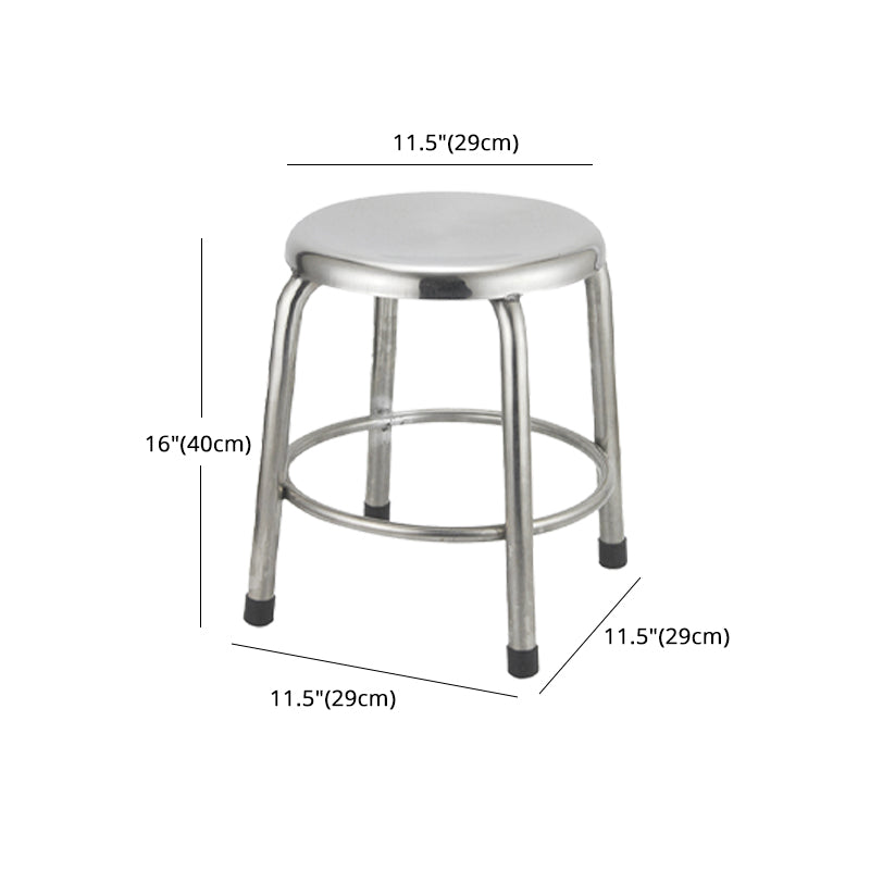 Industrial Style Stainless Steel Bar-stool Round Seat Counter Stool for Kitchen Clearhalo 'Bar Furniture' 'Bar Stools' 'bar_stools' 'furn' 'furn_bar_stools' 'furniture_bar_stools' 'Kitchen & Dining Furniture' 'kitchen&dining_furn' 'kitchen' 'kitchen_furn' Furniture' 4431142