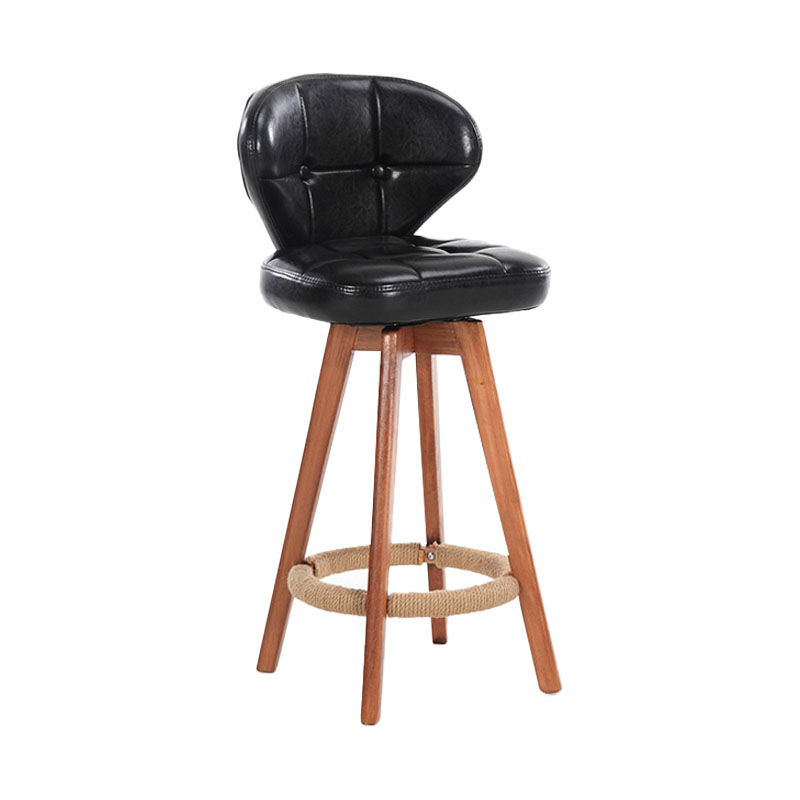 Scandinavian Style Wooden Bar-stool Square Seat Counter Stool for Kitchen Bar Gloss Black 1 Piece Clearhalo 'Bar Furniture' 'Bar Stools' 'bar_stools' 'furn' 'furn_bar_stools' 'furniture_bar_stools' 'Kitchen & Dining Furniture' 'kitchen&dining_furn' 'kitchen' 'kitchen_furn' Furniture' 4431154
