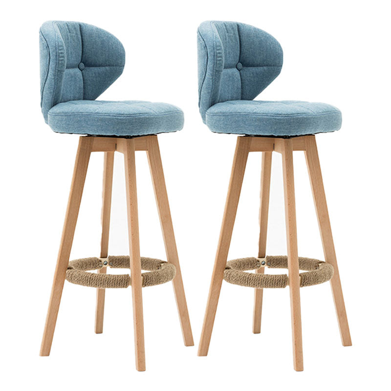 Scandinavian Style Wooden Bar-stool Square Seat Counter Stool for Kitchen Bar Sky Blue 2 Piece Set Clearhalo 'Bar Furniture' 'Bar Stools' 'bar_stools' 'furn' 'furn_bar_stools' 'furniture_bar_stools' 'Kitchen & Dining Furniture' 'kitchen&dining_furn' 'kitchen' 'kitchen_furn' Furniture' 4431157