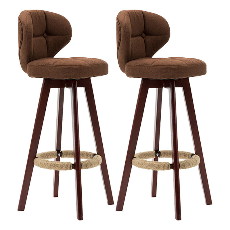 Scandinavian Style Wooden Bar-stool Square Seat Counter Stool for Kitchen Bar Brown 2 Piece Set Clearhalo 'Bar Furniture' 'Bar Stools' 'bar_stools' 'furn' 'furn_bar_stools' 'furniture_bar_stools' 'Kitchen & Dining Furniture' 'kitchen&dining_furn' 'kitchen' 'kitchen_furn' Furniture' 4431161