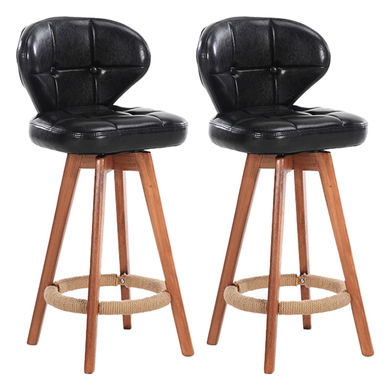 Scandinavian Style Wooden Bar-stool Square Seat Counter Stool for Kitchen Bar Gloss Black 2 Piece Set Clearhalo 'Bar Furniture' 'Bar Stools' 'bar_stools' 'furn' 'furn_bar_stools' 'furniture_bar_stools' 'Kitchen & Dining Furniture' 'kitchen&dining_furn' 'kitchen' 'kitchen_furn' Furniture' 4431164