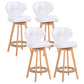 Scandinavian Style Wooden Bar-stool Square Seat Counter Stool for Kitchen Bar Natural Wood White 4 Piece Set Clearhalo 'Bar Furniture' 'Bar Stools' 'bar_stools' 'furn' 'furn_bar_stools' 'furniture_bar_stools' 'Kitchen & Dining Furniture' 'kitchen&dining_furn' 'kitchen' 'kitchen_furn' Furniture' 4431166