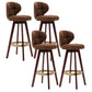 Scandinavian Style Wooden Bar-stool Square Seat Counter Stool for Kitchen Bar Brown 4 Piece Set Clearhalo 'Bar Furniture' 'Bar Stools' 'bar_stools' 'furn' 'furn_bar_stools' 'furniture_bar_stools' 'Kitchen & Dining Furniture' 'kitchen&dining_furn' 'kitchen' 'kitchen_furn' Furniture' 4431167
