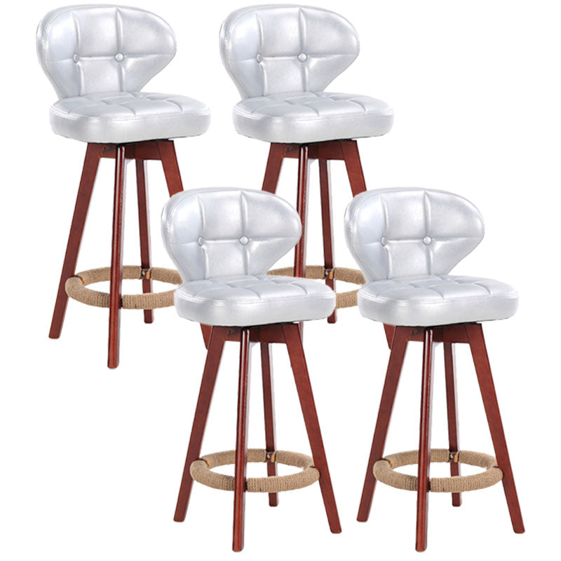 Scandinavian Style Wooden Bar-stool Square Seat Counter Stool for Kitchen Bar Gloss White 4 Piece Set Clearhalo 'Bar Furniture' 'Bar Stools' 'bar_stools' 'furn' 'furn_bar_stools' 'furniture_bar_stools' 'Kitchen & Dining Furniture' 'kitchen&dining_furn' 'kitchen' 'kitchen_furn' Furniture' 4431168