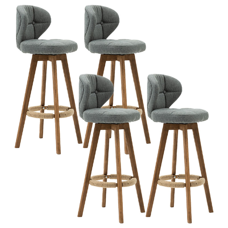 Scandinavian Style Wooden Bar-stool Square Seat Counter Stool for Kitchen Bar Grey 4 Piece Set Clearhalo 'Bar Furniture' 'Bar Stools' 'bar_stools' 'furn' 'furn_bar_stools' 'furniture_bar_stools' 'Kitchen & Dining Furniture' 'kitchen&dining_furn' 'kitchen' 'kitchen_furn' Furniture' 4431169