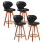 Scandinavian Style Wooden Bar-stool Square Seat Counter Stool for Kitchen Bar Gloss Black 4 Piece Set Clearhalo 'Bar Furniture' 'Bar Stools' 'bar_stools' 'furn' 'furn_bar_stools' 'furniture_bar_stools' 'Kitchen & Dining Furniture' 'kitchen&dining_furn' 'kitchen' 'kitchen_furn' Furniture' 4431170