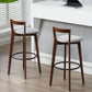 Simple Brown Wood Barstool Nordic Indoor Tall Stool with Upholstered Clearhalo 'Bar Furniture' 'Bar Stools' 'bar_stools' 'furn' 'furn_bar_stools' 'furniture_bar_stools' 'Kitchen & Dining Furniture' 'kitchen&dining_furn' 'kitchen' 'kitchen_furn' Furniture' 4431173