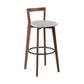 Simple Brown Wood Barstool Nordic Indoor Tall Stool with Upholstered Grey 1 Piece Clearhalo 'Bar Furniture' 'Bar Stools' 'bar_stools' 'furn' 'furn_bar_stools' 'furniture_bar_stools' 'Kitchen & Dining Furniture' 'kitchen&dining_furn' 'kitchen' 'kitchen_furn' Furniture' 4431176