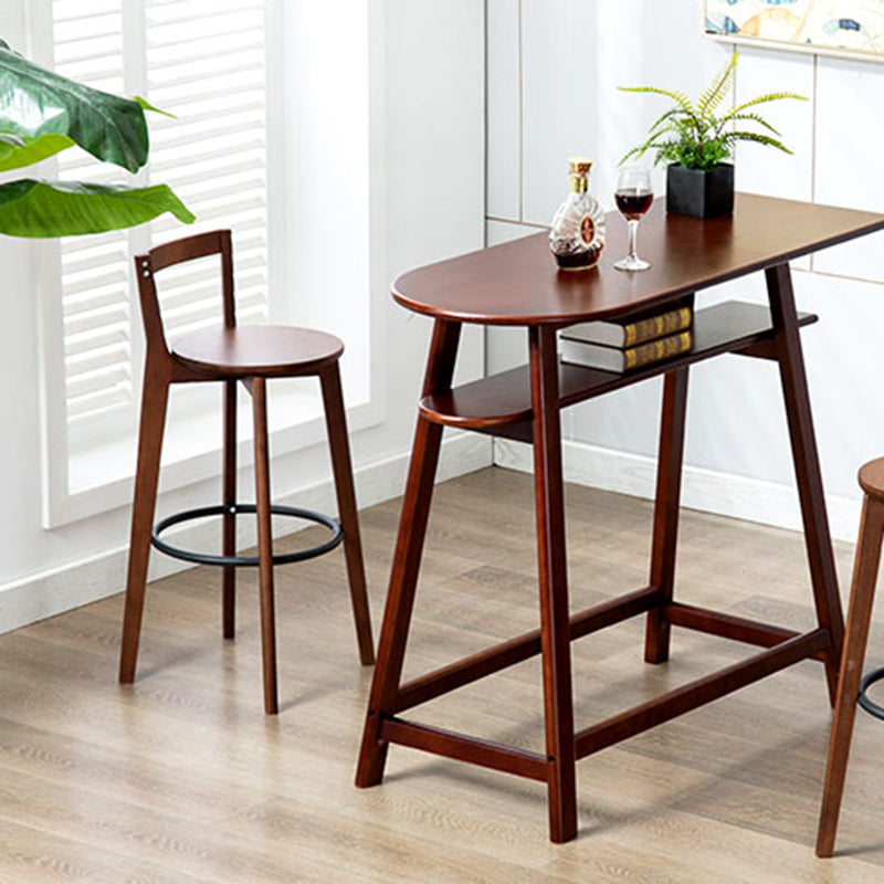Simple Brown Wood Barstool Nordic Indoor Tall Stool with Upholstered Clearhalo 'Bar Furniture' 'Bar Stools' 'bar_stools' 'furn' 'furn_bar_stools' 'furniture_bar_stools' 'Kitchen & Dining Furniture' 'kitchen&dining_furn' 'kitchen' 'kitchen_furn' Furniture' 4431177